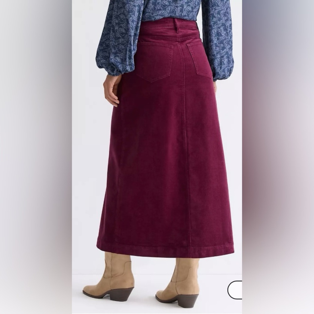 LOFT Brushed Corduroy Midi Skirt - Picture 2 of 2
